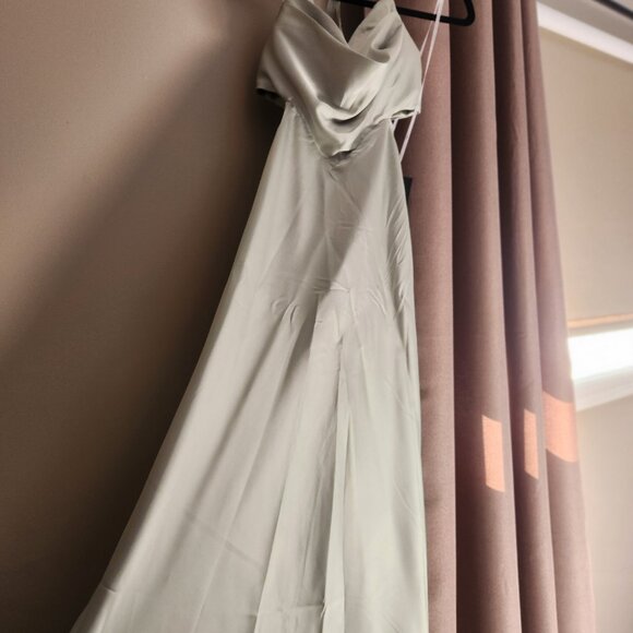 Lulu's Sage Satin Cowl Dress BNWT - Picture 4 of 5